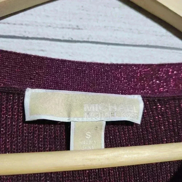 Michael Kors Shimmery Burgundy Top Size S - Picture 4 of 9